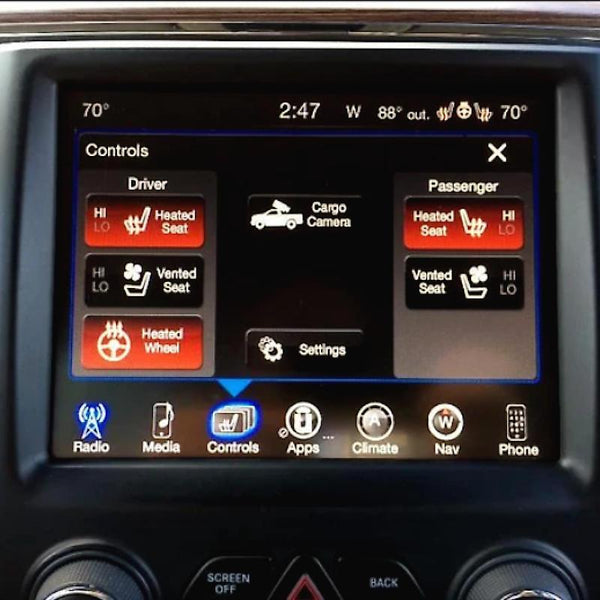 Dodge Heated/Cooled Seats and/or Steering Wheel  Heating setting view
