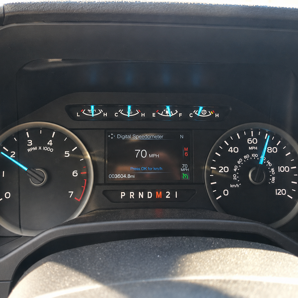 Ford Speedometer displaying speed limiter speed governor